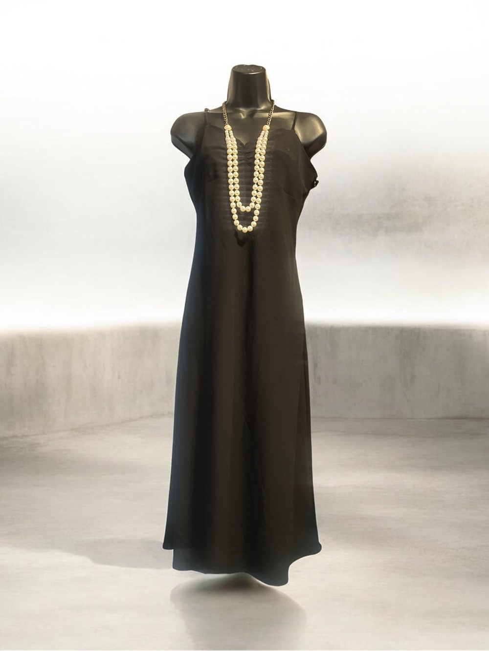 Forever 21 Black Maxi Slip Dress with Spaghetti Straps